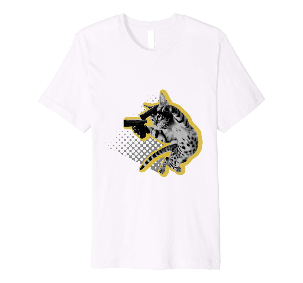 Bad Gun Kitty Cat Funny T-Shirt Cute Cat Lover Gift