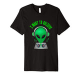 Alien DJ ET funny t-shirt UFO t-shirt ET t-shirt DJ t-shirt
