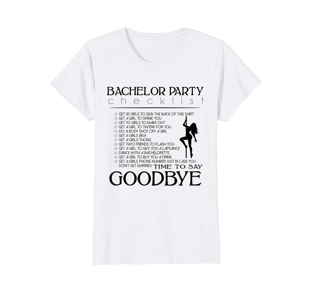 Bachelor Party Checklist Groomsman Funny Wedding Fiance Tee