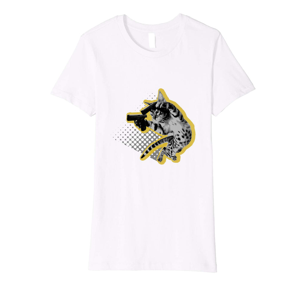 Bad Gun Kitty Cat Funny T-Shirt Cute Cat Lover Gift