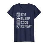 Code T-Shirt Eat Sleep Repeat Tshirt Funny Programmer