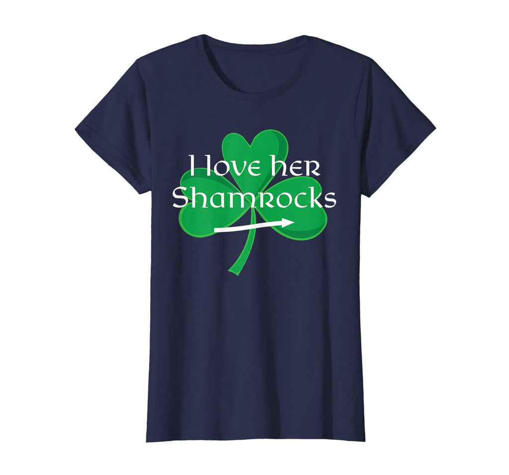Funny Couples St. Patty's Day T-Shirt I Love Her Shamrocks