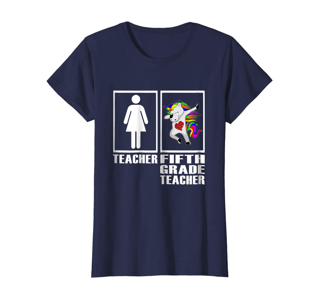 Funny Unicorn Dabbing Fifth Grade Teachers TShirt Gifts