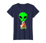 Alien Pizza T-Shirts Funny Alien Eating Pizza T-Shirts