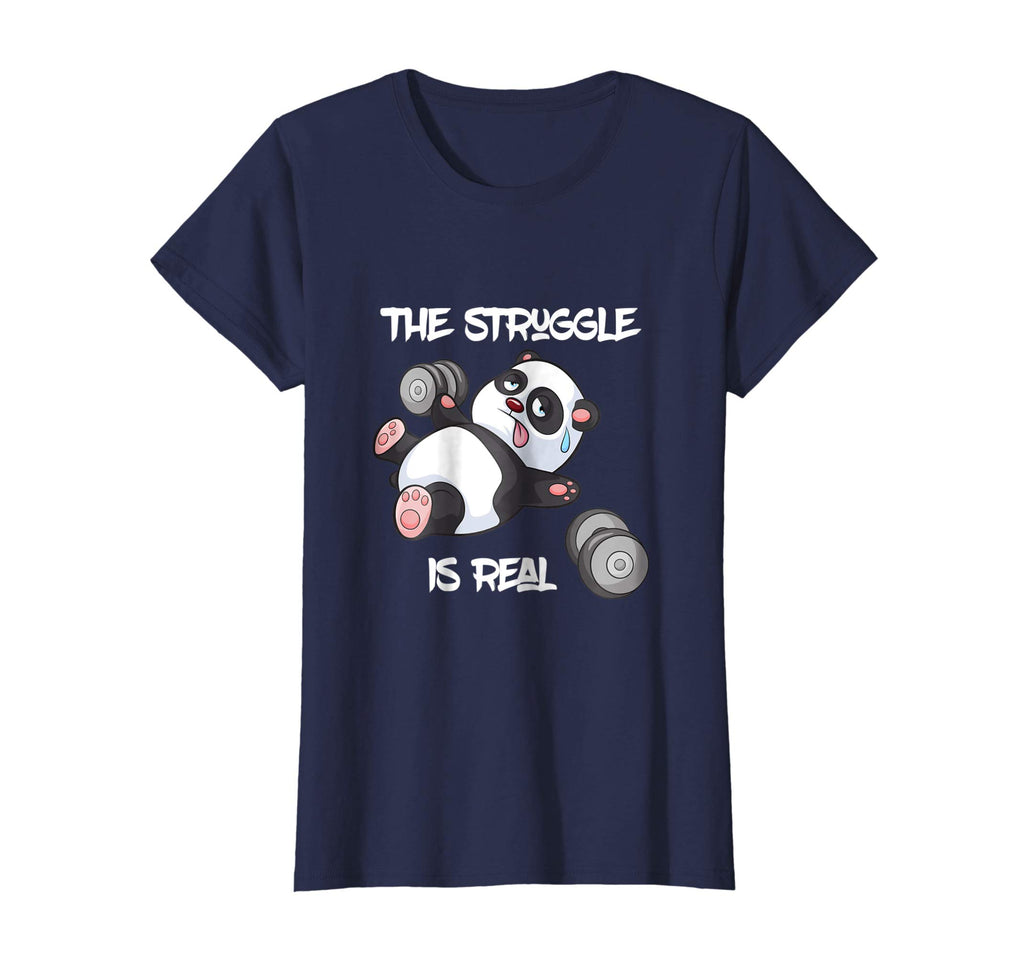 The Struggle is Real Panda Bear Funny T-Shirt Cute Gym Tee