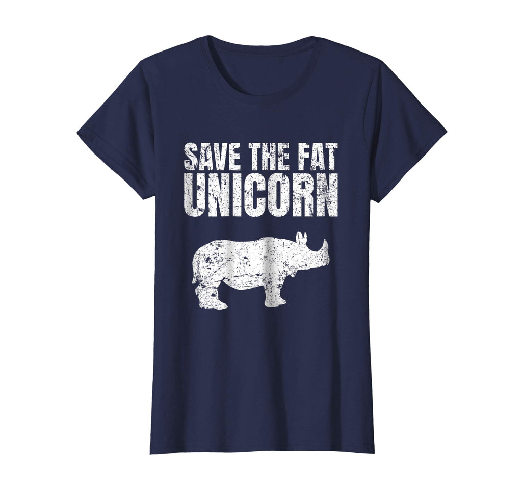 &quot;Save The Fat Unicorn&quot; Funny Rhino T-Shirt