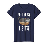 If I Fits I Sits Cat Meme Shirt Funny Cat In A Boxt T-shirt