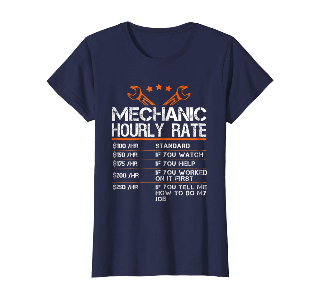 Funny Mechanic Hourly Rate Gift Shirt Labor Rates T-Shirt
