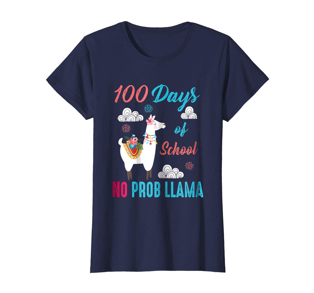 100 days of School Shirt No Prob Llama Funny Gift