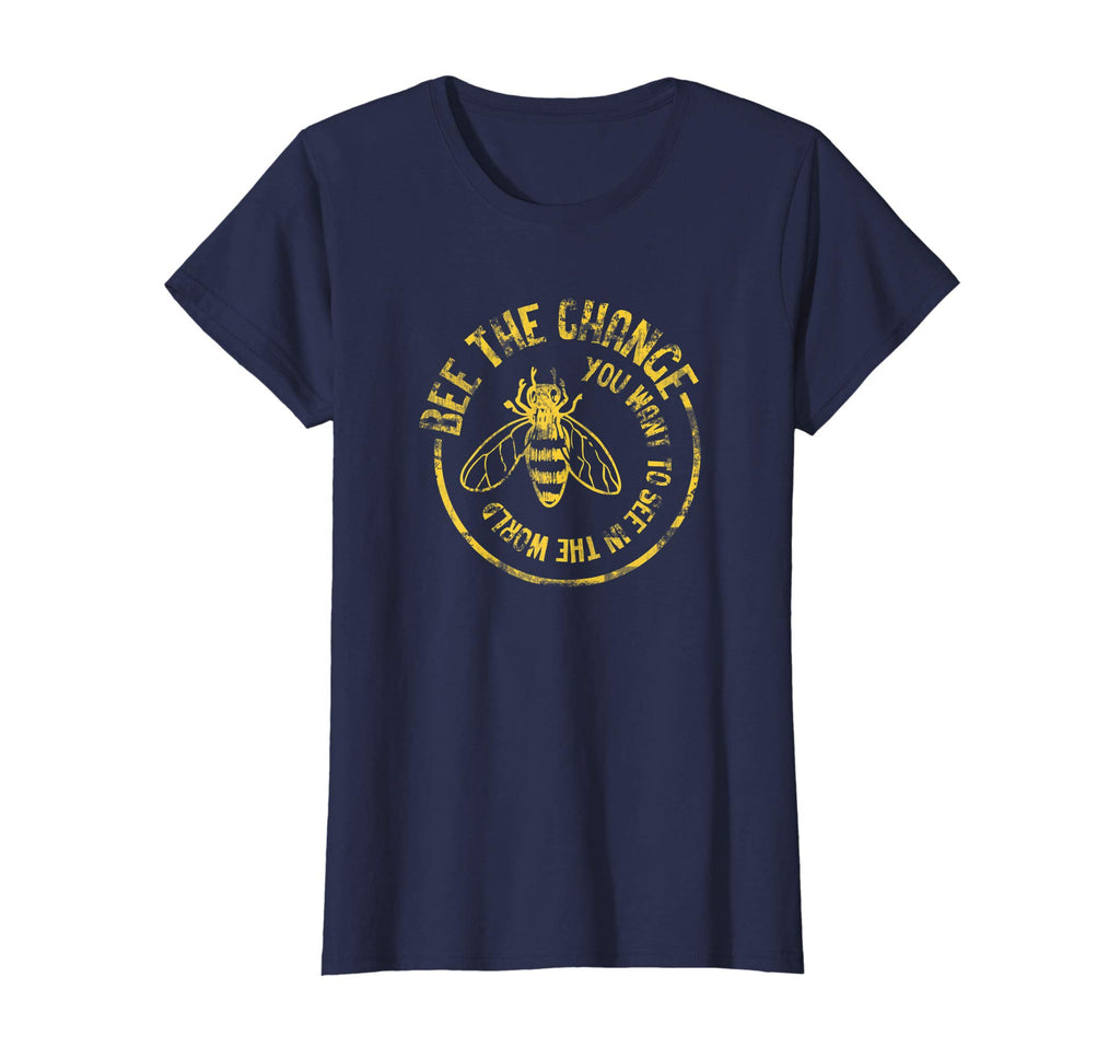 Bee The Change Funny Save The Bees Distressed T-Shirt