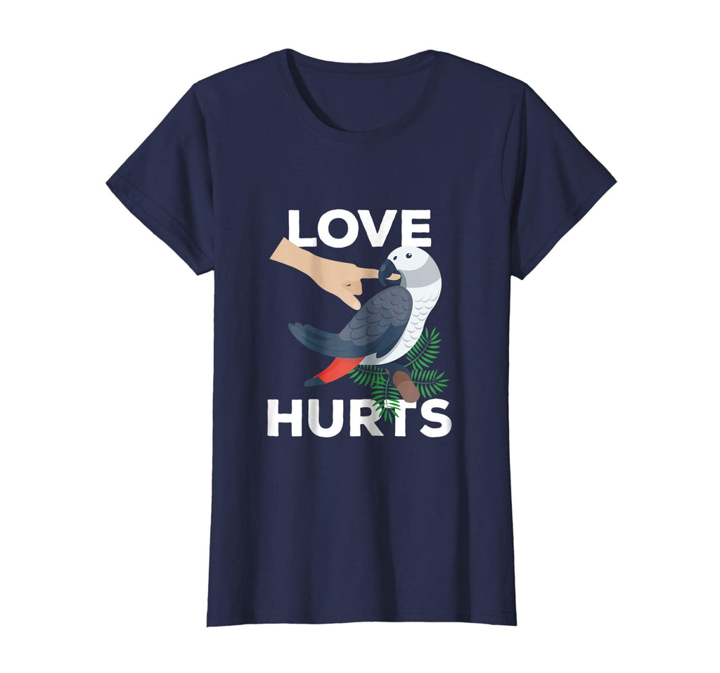 Love Hurts African Grey Parrot Biting Funny Gift T-Shirt