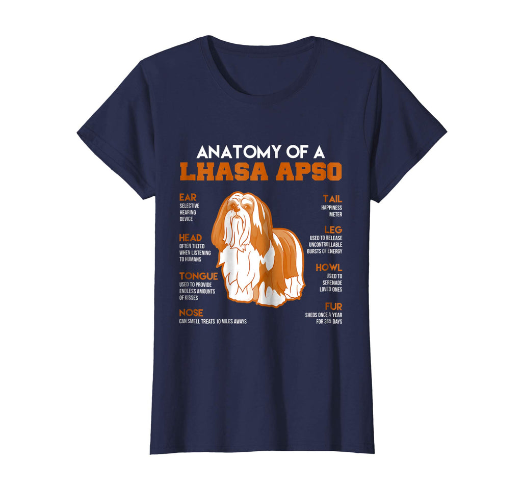 Anatomy Of A Lhasa Apso Dogs T Shirt Funny Gift