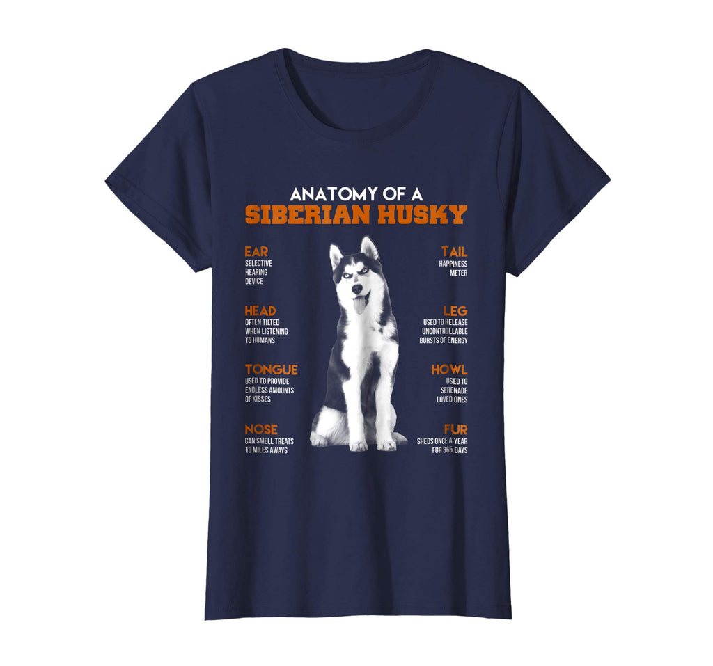Anatomy Of A Siberian Husky Dogs T Shirt Funny Gift