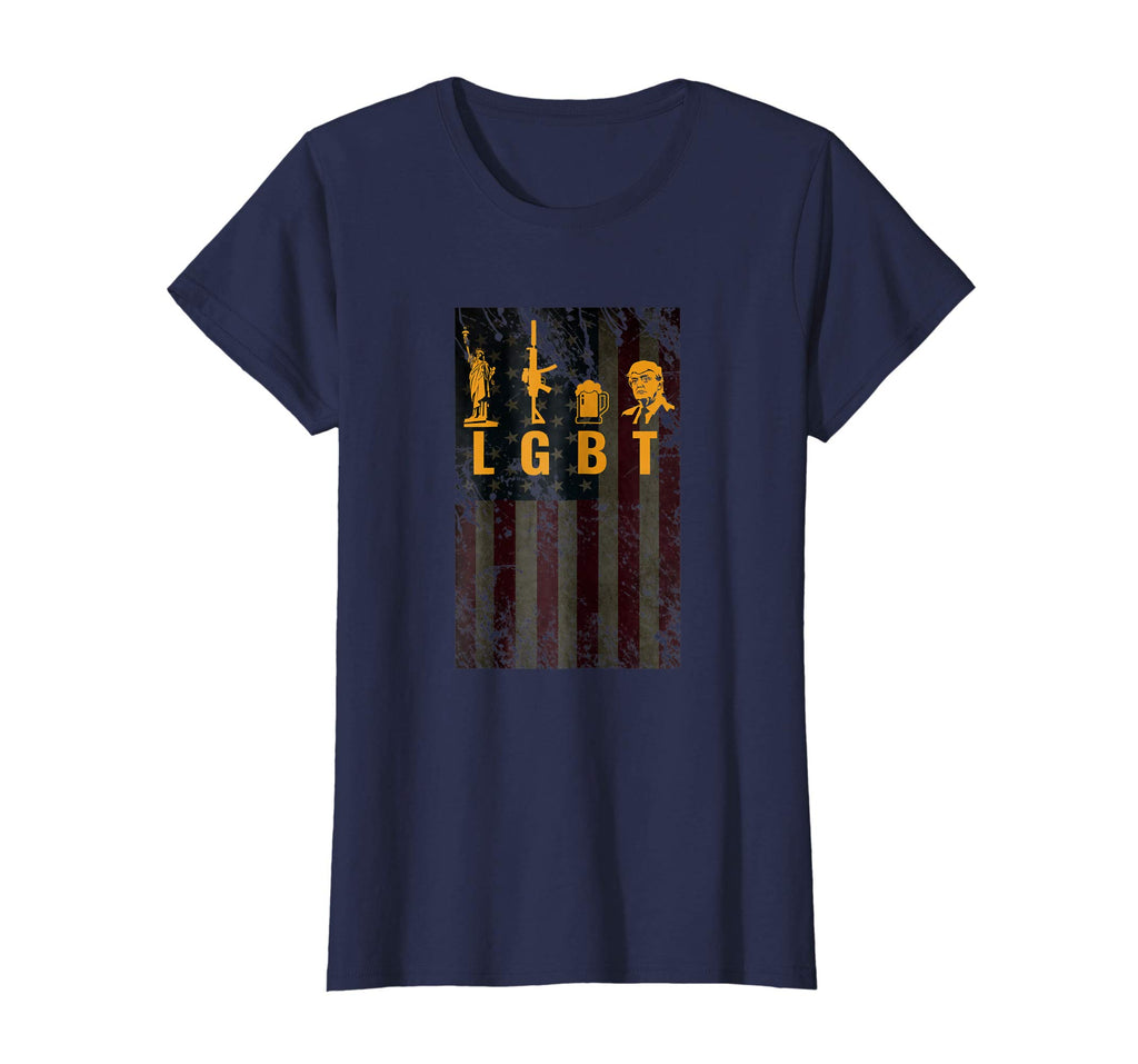 Funny LGBT Liberty Guns Beer Trump Support T-shirt