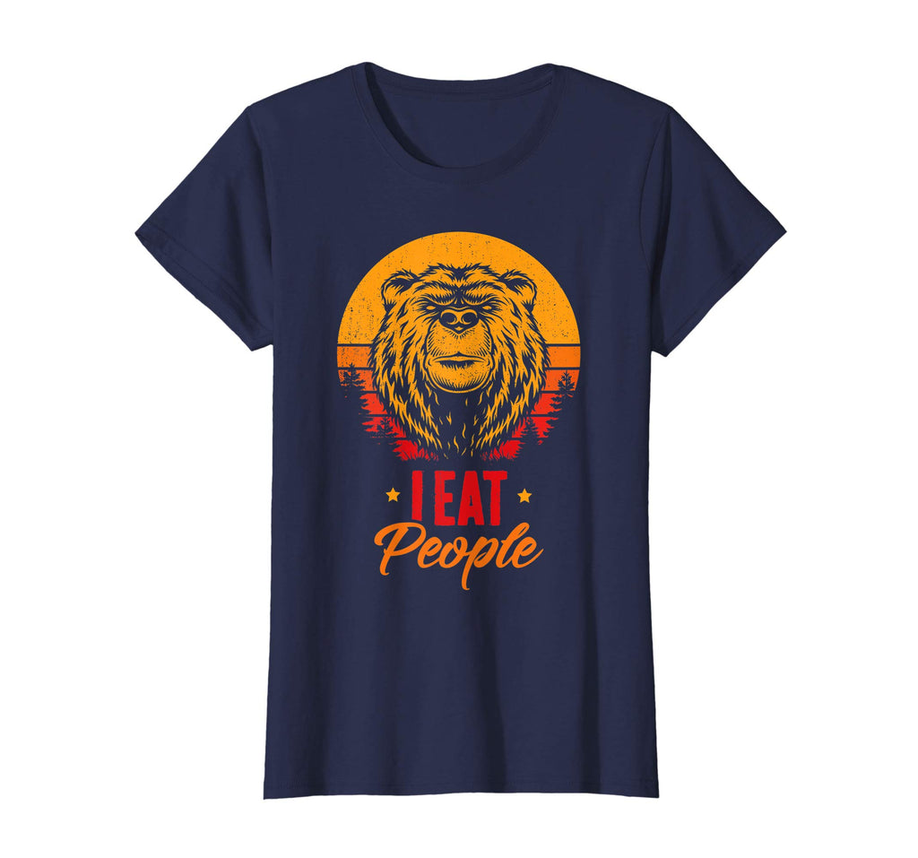 Camping Hiking I Hate People I Eat People Funny Bear T-Shirt