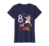 Funny Birthday Gift 8 year old Girl Dabbing Unicorn T-Shirt