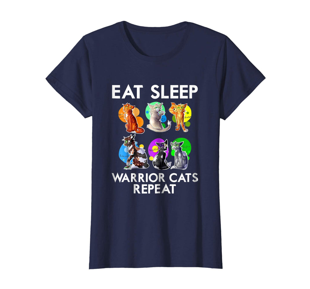 Eat Sleep Warrior Cats Repeat Funny Cat Lover T-Shirt