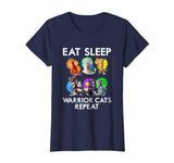 Eat Sleep Warrior Cats Repeat Funny Cat Lover T-Shirt