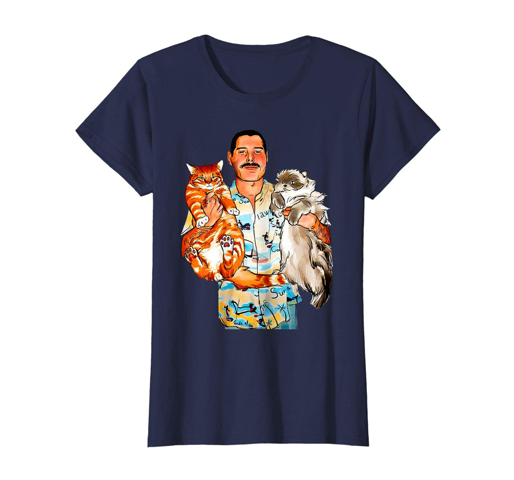 Funny man hug his cats mercury t-shirt Mr cat