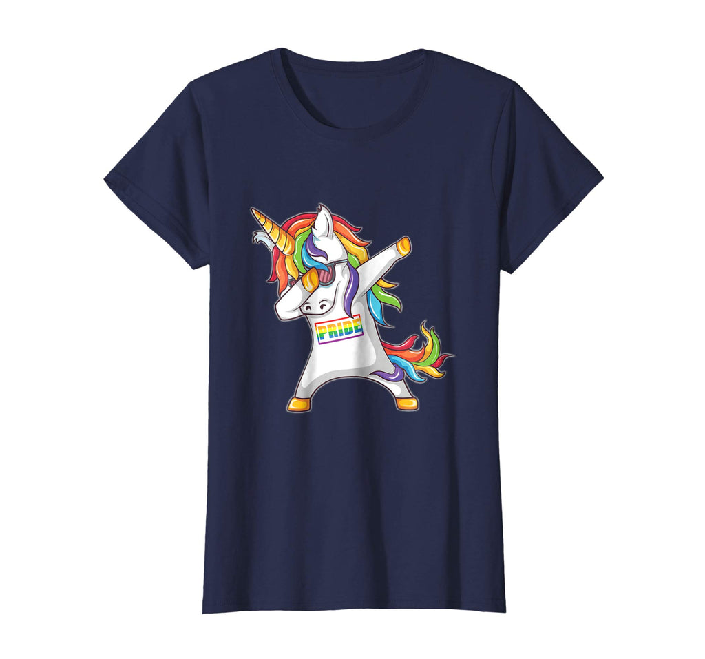 Pride LGBT Gay Be Lesbian Unicorn Dabbing Funny T Shirt