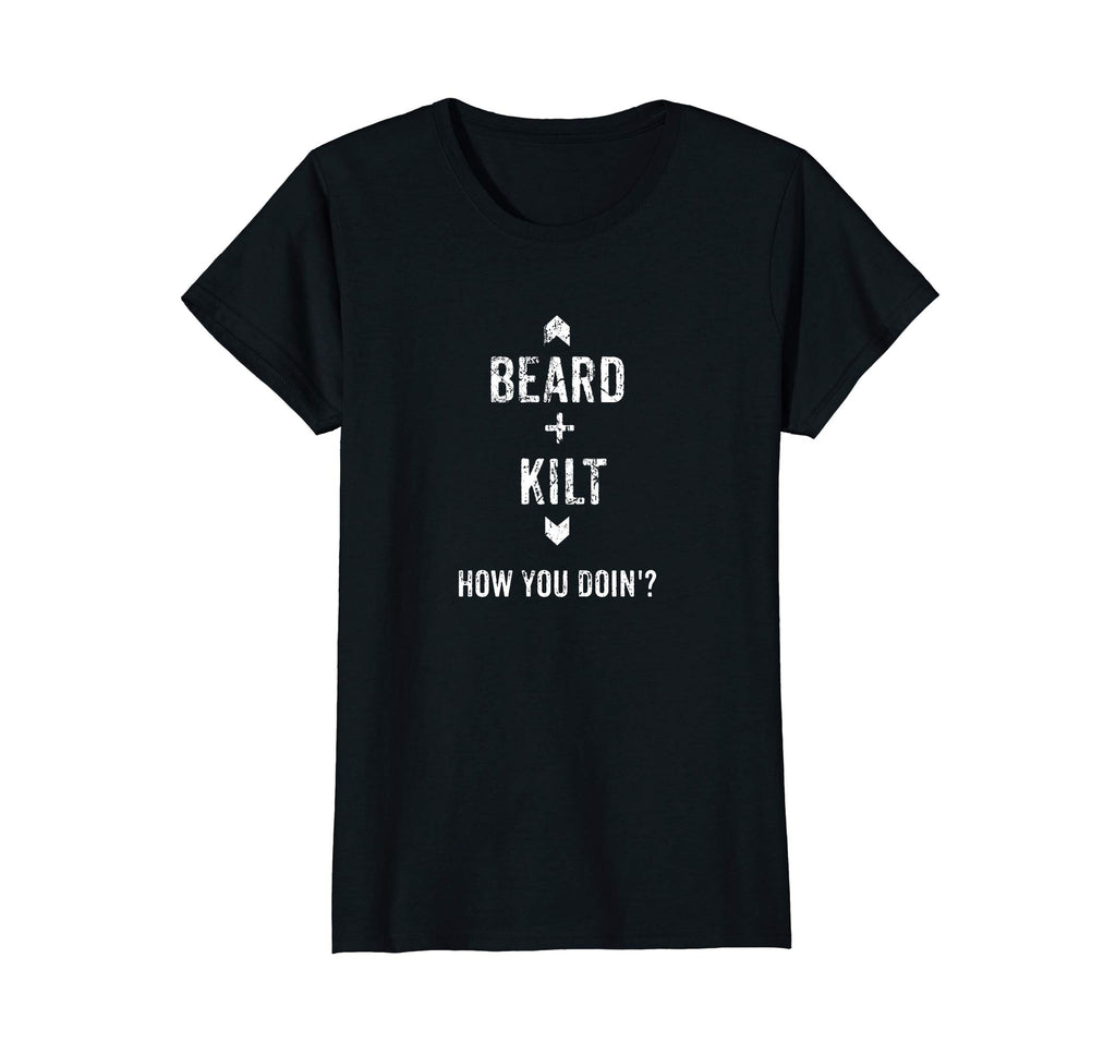 Beard Kilt Funny Scottish Distressed T-Shirt
