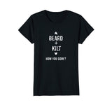 Beard Kilt Funny Scottish Distressed T-Shirt