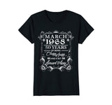 50th Birthday T-Shirt March 1968 Classy Sassy Funny Tee