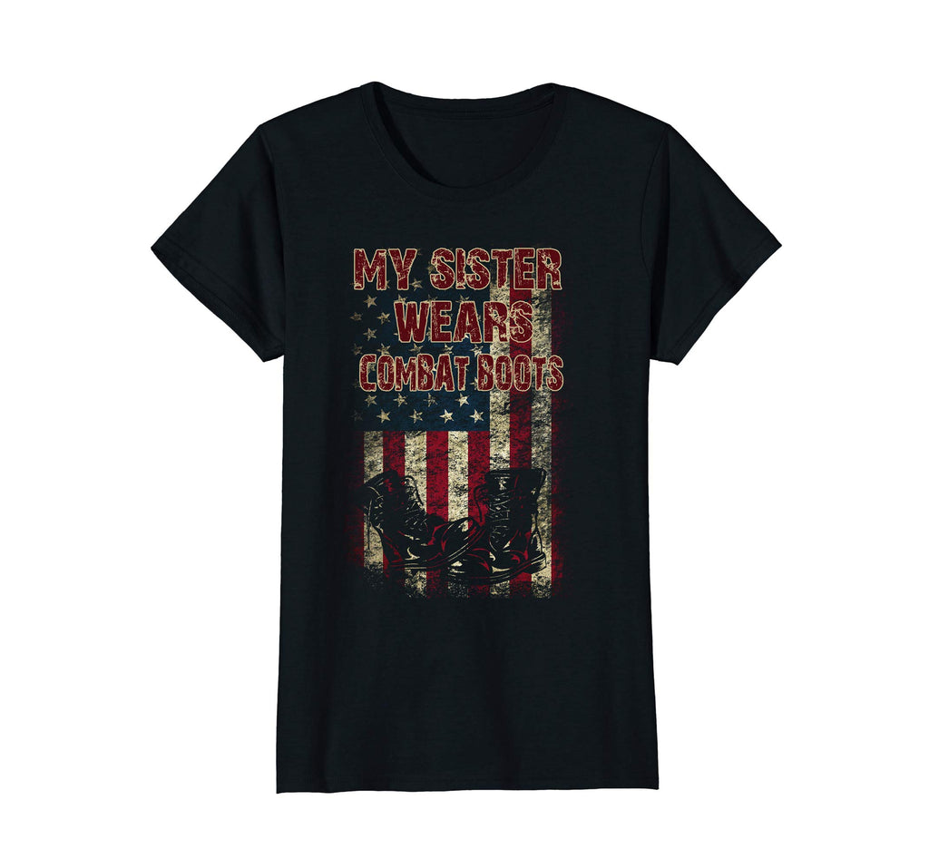 Army My Sister Wears Combat Boots Funny T-Shirt For Brother