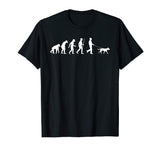 A Man With Dog Human Evolution Funny Tshirt