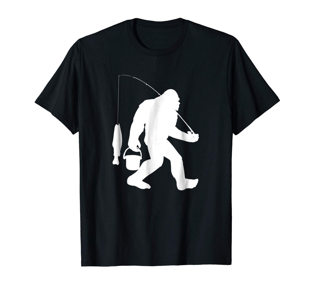 Bigfoot Fishing Shirt Funny Sasquatch and Fish