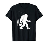Bigfoot Fishing Shirt Funny Sasquatch and Fish