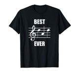 Best Dad Ever Treble Clef Musician Funny T-Shirt For Dad