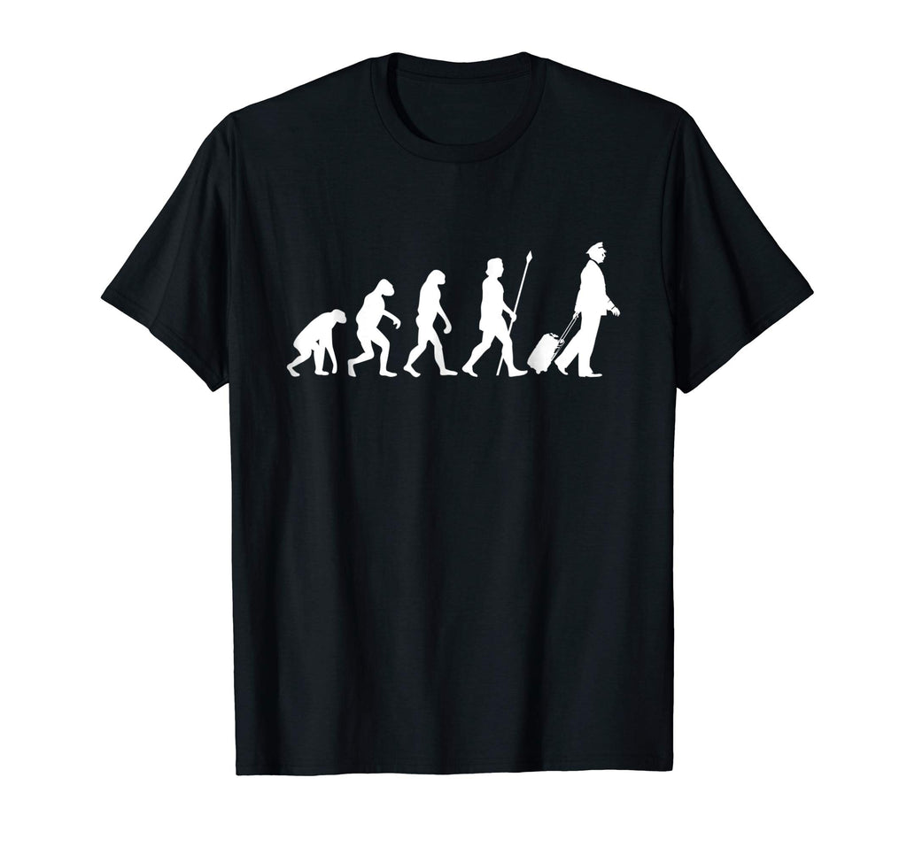 Funny Pilot Gift T-Shirt Evolution Of Flying Shirt Aviation