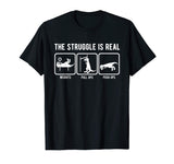 The struggle is real funny T-Rex gym workout t-shirt