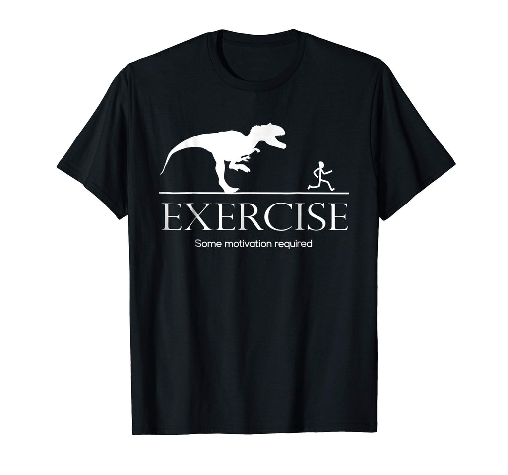 Exercise Motivation Required Funny T-rex Running Tshirt