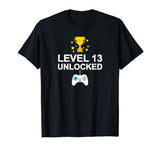 13th Birthday Level 13 Unlocked Funny T-shirt Gamer Gift Kid