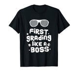 1st Grade Boss School Funny Boys First Grade Cool Tee Shirt