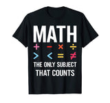 Math The Only Subject That Counts T-shirt Funny Math Shirts