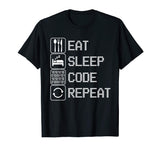 Code T-Shirt Eat Sleep Repeat Tshirt Funny Programmer