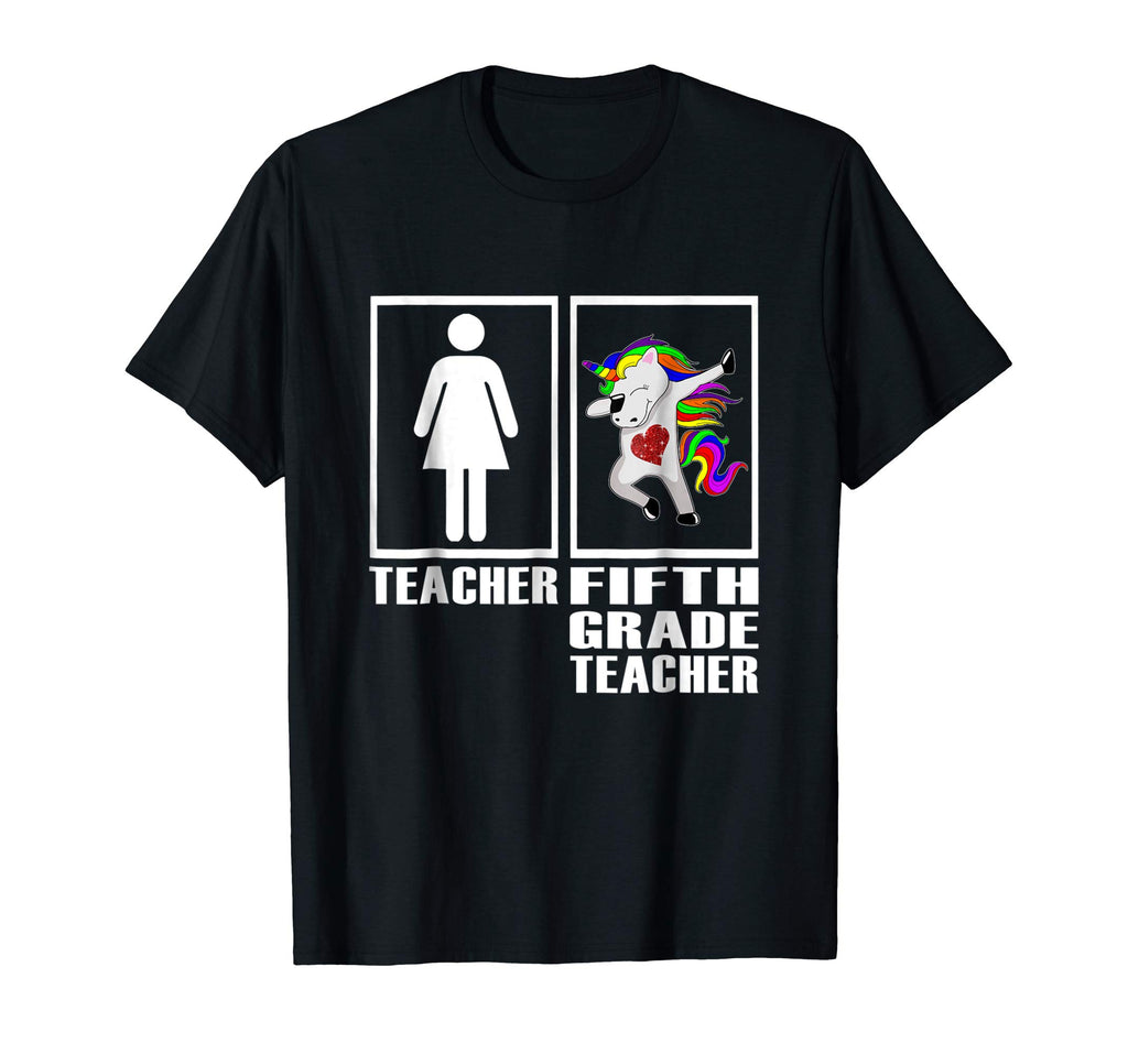 Funny Unicorn Dabbing Fifth Grade Teachers TShirt Gifts