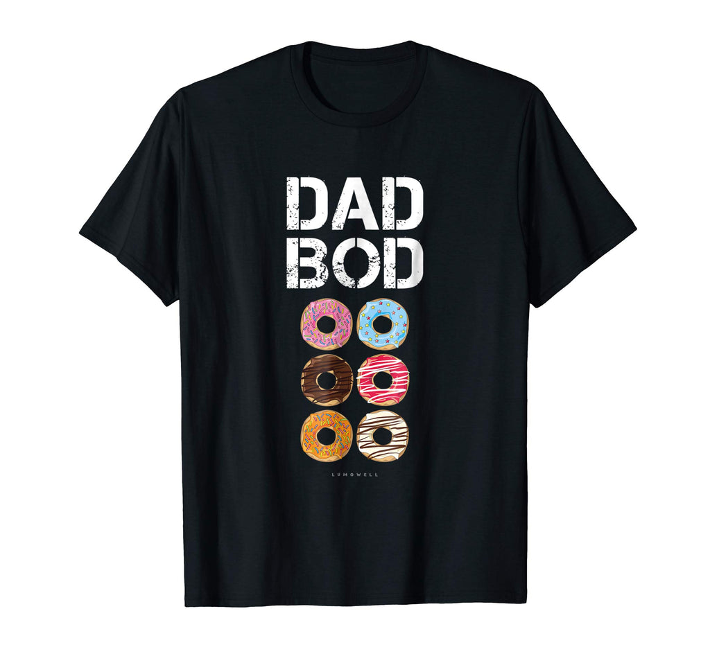 Dad Bod TShirt. Funny Donut Six Pack Daddy Gym Gift T Shirts
