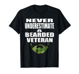 Beard T Shirt Funny Beard Gift For Military Veteran Men