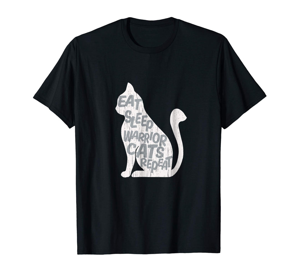 Eat Sleep Warrior Cats Repeat Funny Cat Lover T-Shirt