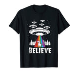 Alien Unicorn Rainbow Abduction T-Shirt Funny Gift