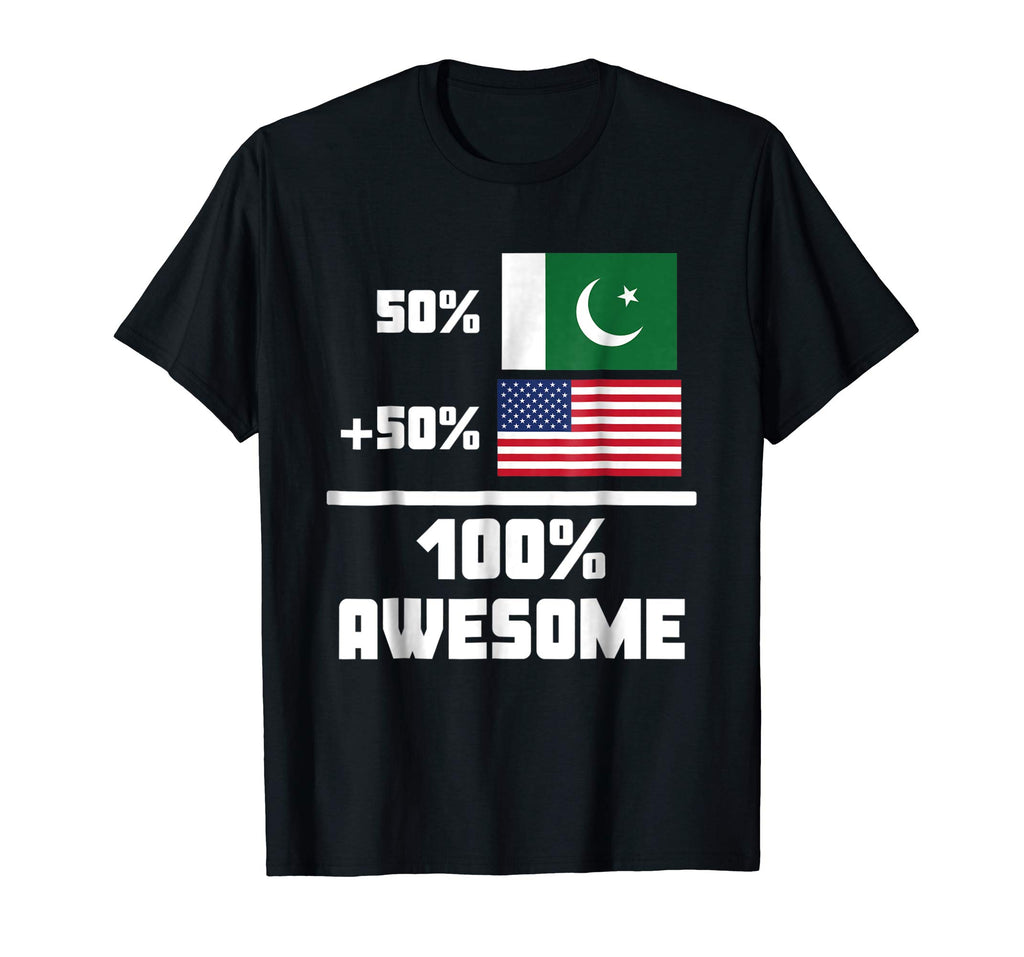 50% Pakistani 50% American 100% Awesome Funny Flag T-Shirt