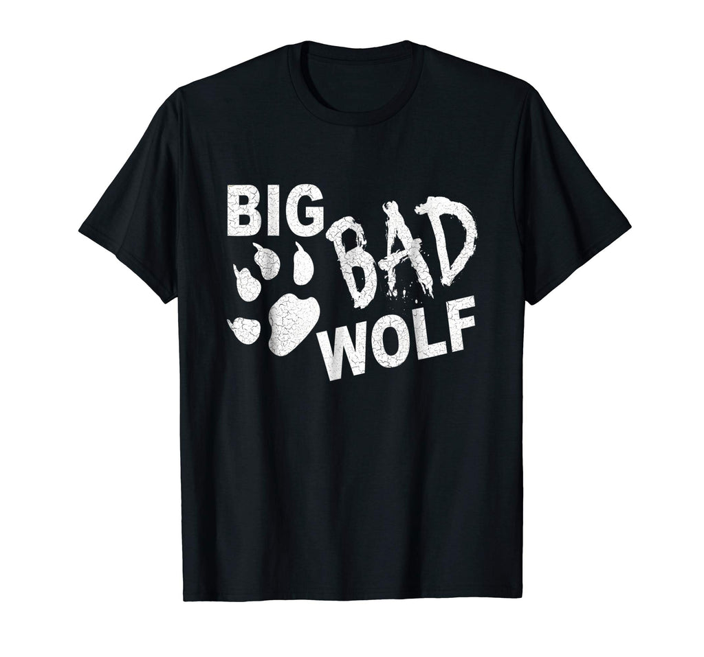 Big Bad Wolf Paw Distressed White Funny Novelty T Shirt