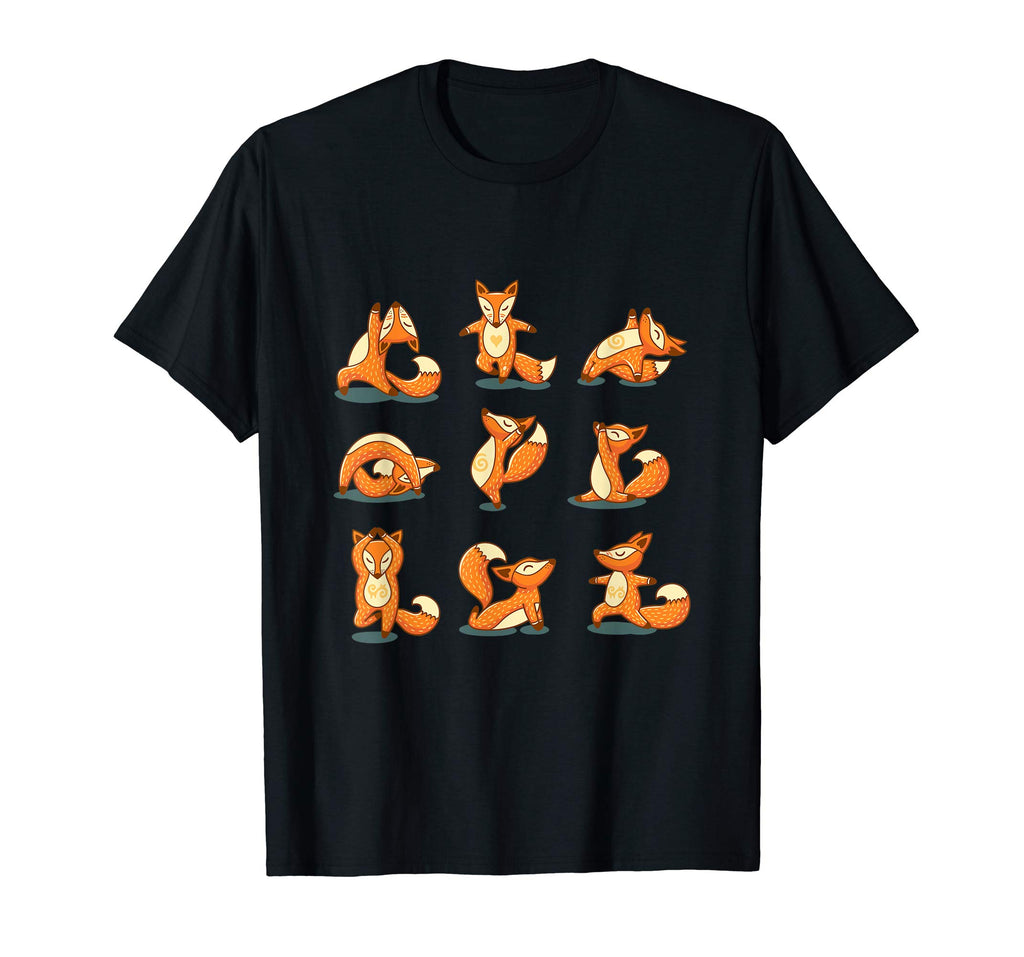 Yogi Fox Doing Yoga Exercise Funny Meditation T-Shirt