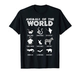 Animals Of The World T-Shirt, Funny Animal Tee