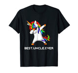 Funny Best Uncle Ever Dabbing Unicorn T Shirt Gift