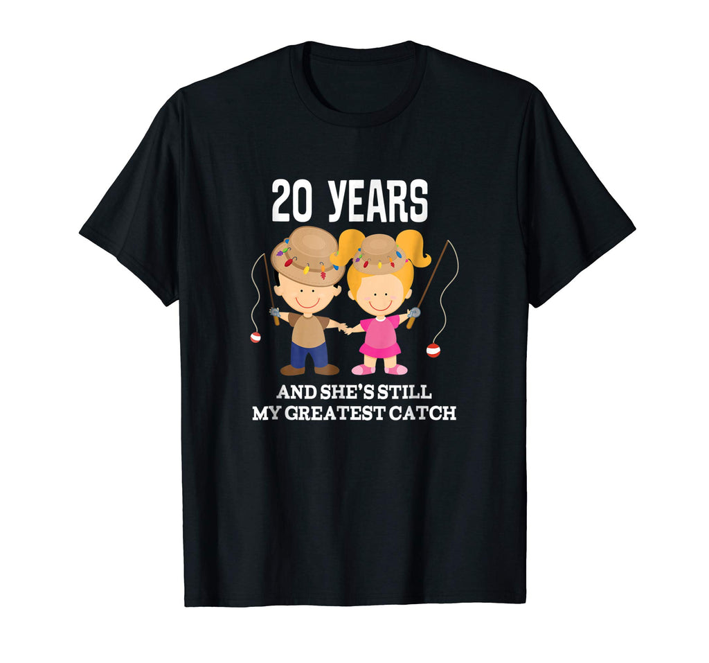 20th Wedding Anniversary Gift Funny Mens Fishing T-shirt